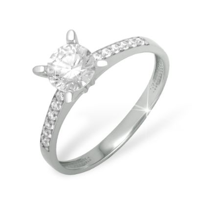 Изображение Серебряное кольцо с фианитами