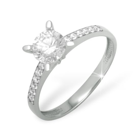 Изображение Серебряное кольцо с фианитами