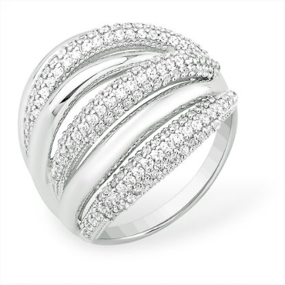 Изображение Серебряное кольцо с фианитами