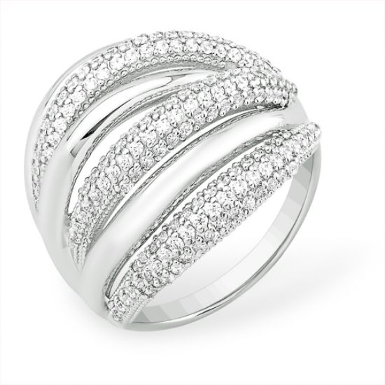 Изображение Серебряное кольцо с фианитами