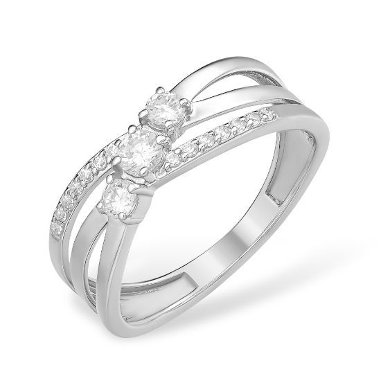 Изображение Серебряное кольцо с фианитами