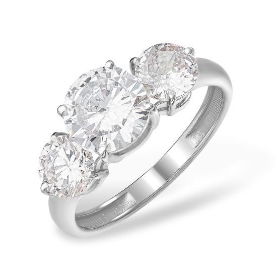 Изображение Серебряное кольцо с фианитами