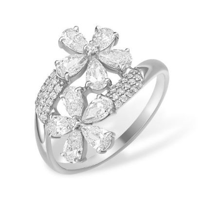 Изображение Серебряное кольцо "Цветок"