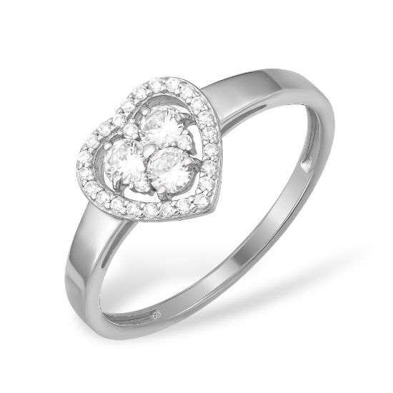 Изображение Серебряное кольцо "Сердечко"