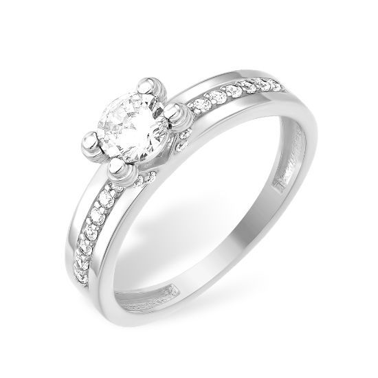 Изображение Серебряное кольцо с фианитами