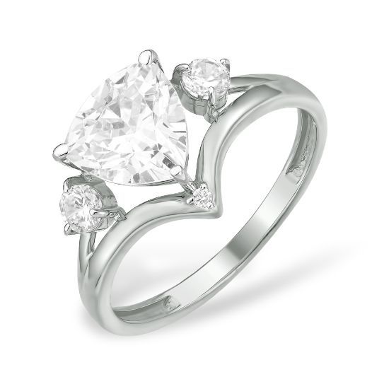 Изображение Серебряное кольцо с фианитами