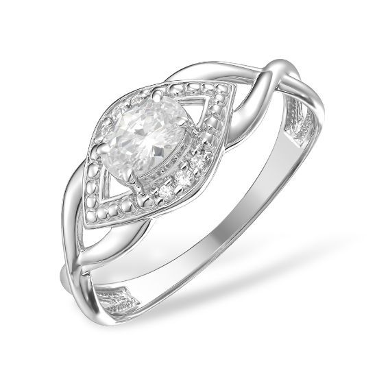 Изображение Серебряное кольцо с фианитами