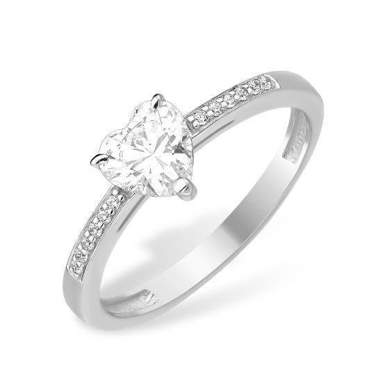 Изображение Серебряное кольцо с фианитами