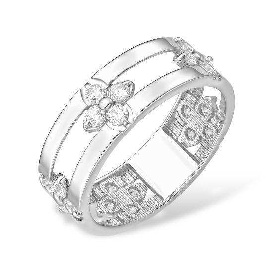 Изображение Серебряное кольцо с фианитами