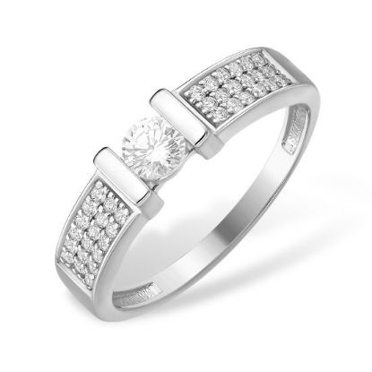 Изображение Серебряное кольцо с фианитами