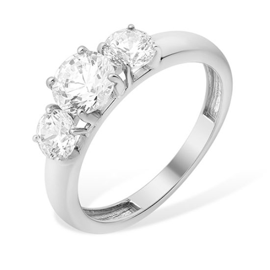 Изображение Серебряное кольцо с фианитами