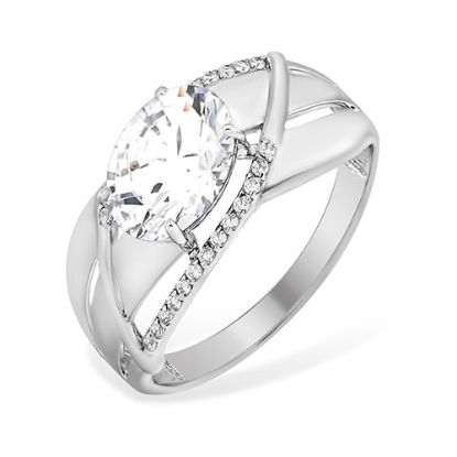 Изображение Серебряное кольцо с фианитами