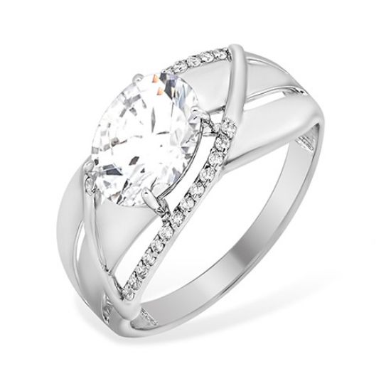 Изображение Серебряное кольцо с фианитами