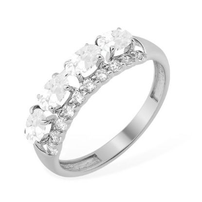 Изображение Серебряное кольцо с фианитами