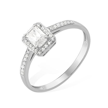 Изображение Серебряное кольцо с фианитами