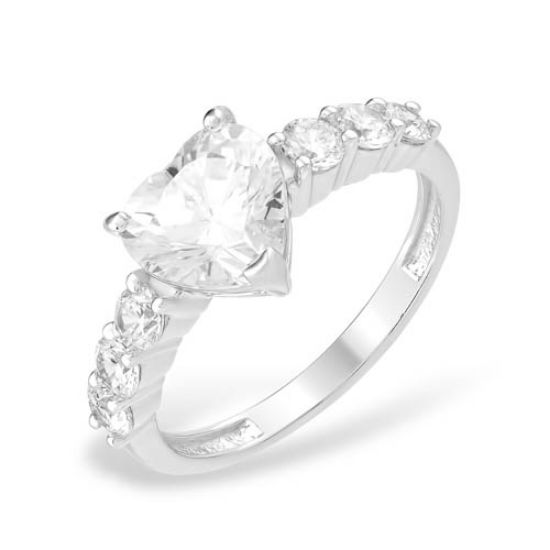 Изображение Серебряное кольцо с фианитами