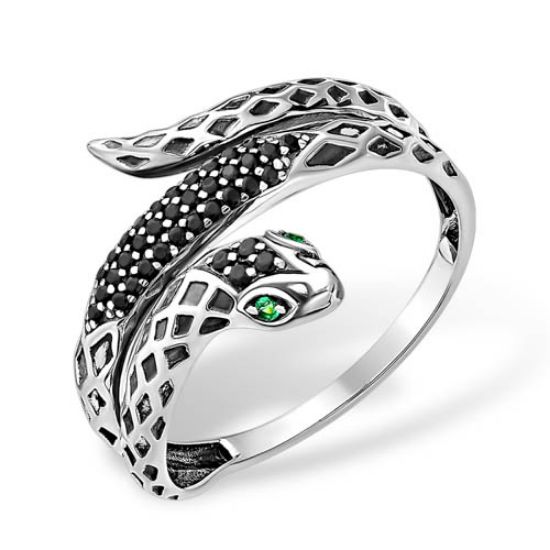 Изображение Серебряное кольцо "Змейка"