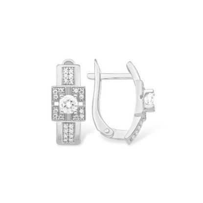 Изображение Серебряные серьги с фианитами