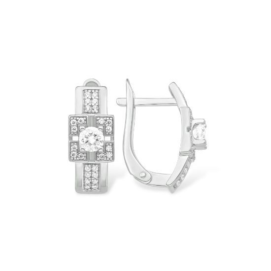 Изображение Серебряные серьги с фианитами