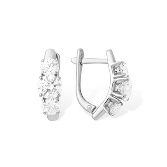 Изображение Серебряные серьги с фианитами