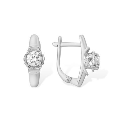 Изображение Серебряные серьги с фианитом