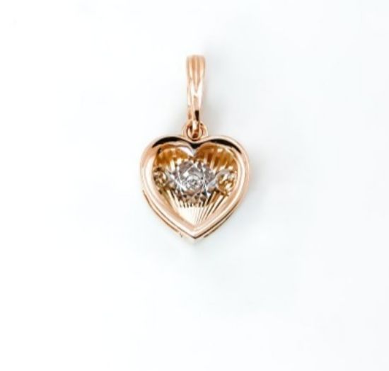 Изображение Золотая подвеска с бриллиантом "Сердечко"
