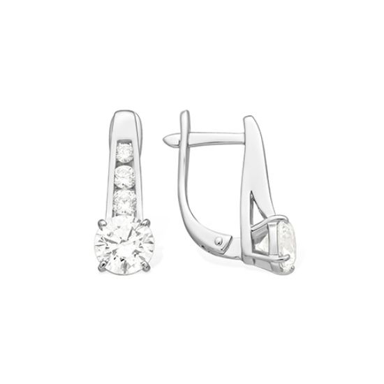 Изображение Серебряные серьги с фианитами