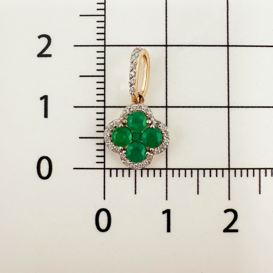 Изображение Золотая подвеска с изумрудом и бриллиантами