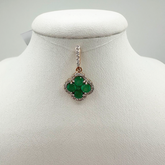 Изображение Золотая подвеска с изумрудом и бриллиантами