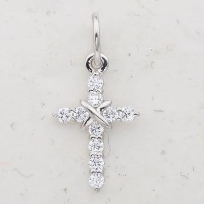 Изображение Серебряный крестик с фианитами