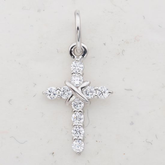 Изображение Серебряный крестик с фианитами