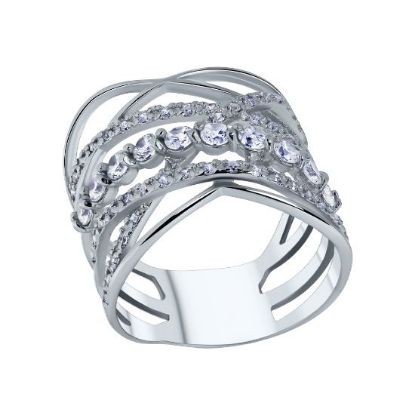 Изображение Серебряное кольцо с фианитами