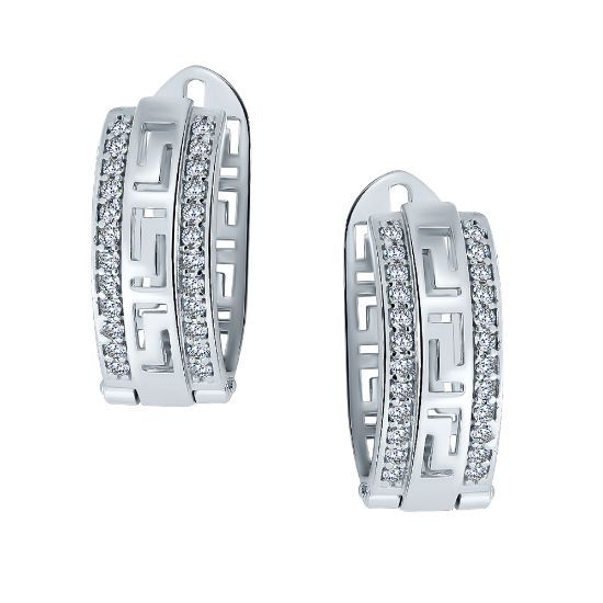 Изображение Серебряные серьги с фианитами