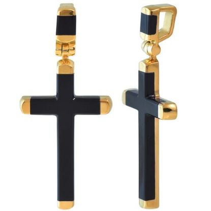 Изображение Золотой крестик с агатом