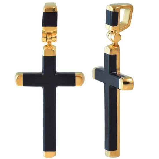 Изображение Золотой крестик с агатом