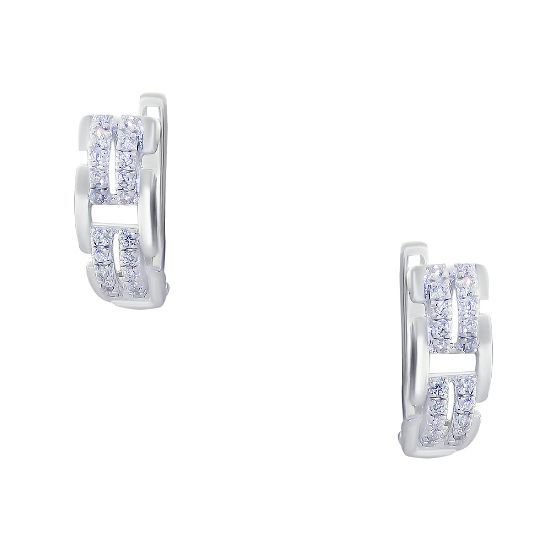 Изображение Серебряные серьги с фианитами