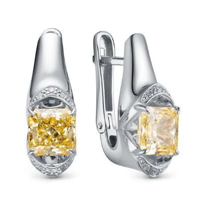 Изображение Серебряные серьги с цитрином