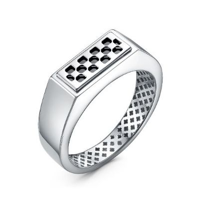 Изображение Серебряное мужское кольцо с ониксом