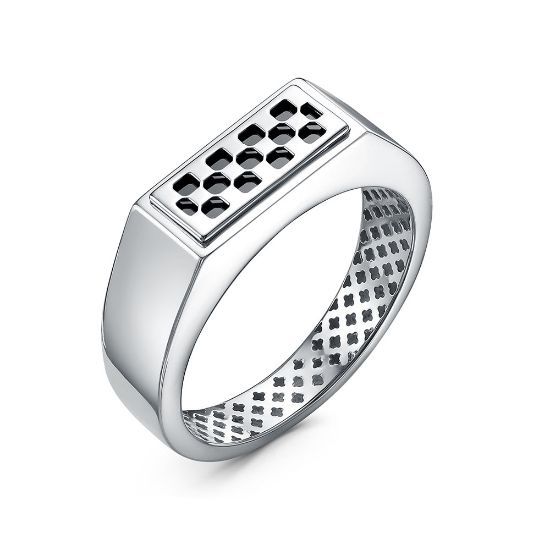 Изображение Серебряное мужское кольцо с ониксом